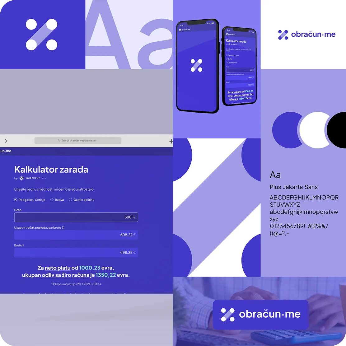Obračun.me vizuelni materijali i prikaz kalkulatora