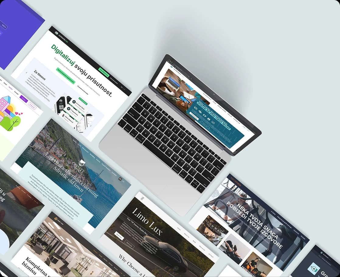 Design project overview across multiple digital screens
