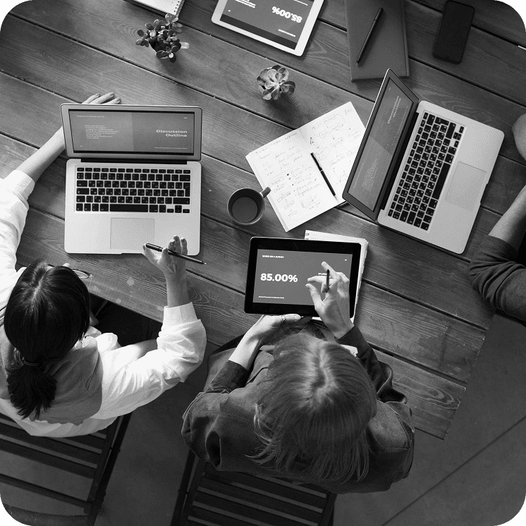 Increment TECH team working around laptops