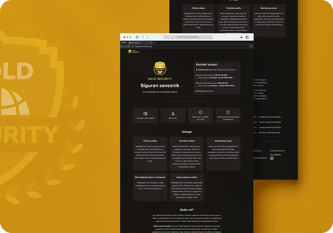 Gold Security — prikaz